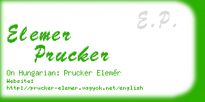 elemer prucker business card